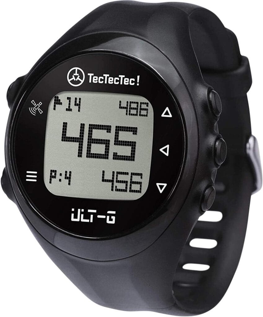 TecTecTec ULT-G Stylish, Lightweight and Multi-Functional Golf GPS Watch, Durable Wrist Band with LCD Display, Worldwide Preloaded Courses - Black TecTecTec ULT-G Stylish, Lightweight and Multi-Functional Golf GPS Watch, Durable Wrist Band with LCD Display, Worldwide Preloaded Courses - Black