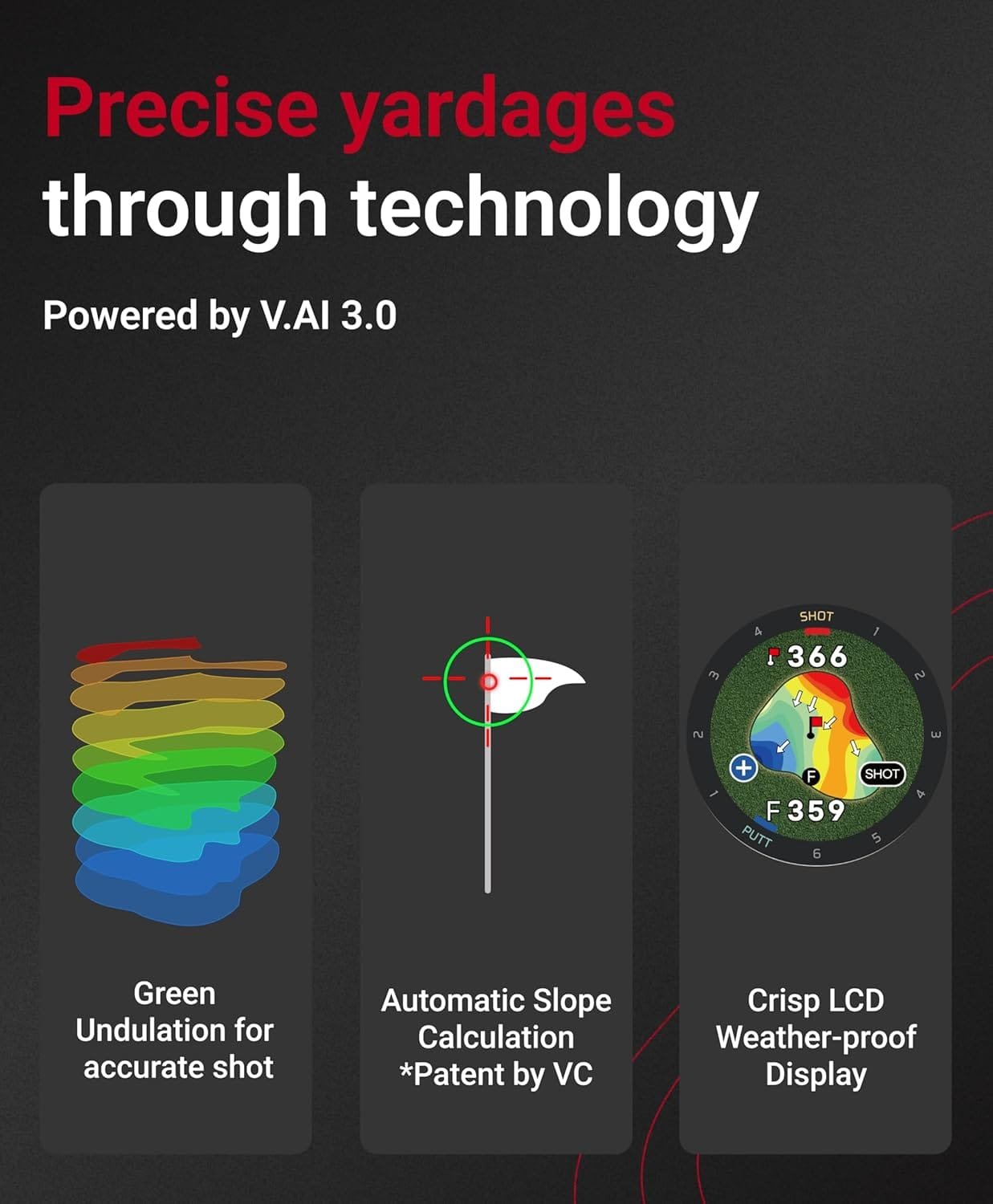 Voice Caddie T9 Smart Golf Watch with GPS | Golf Swing Analyzer with Slope Calculation  Course Preview | Ideal Golf Gift for Men  Women (Black)