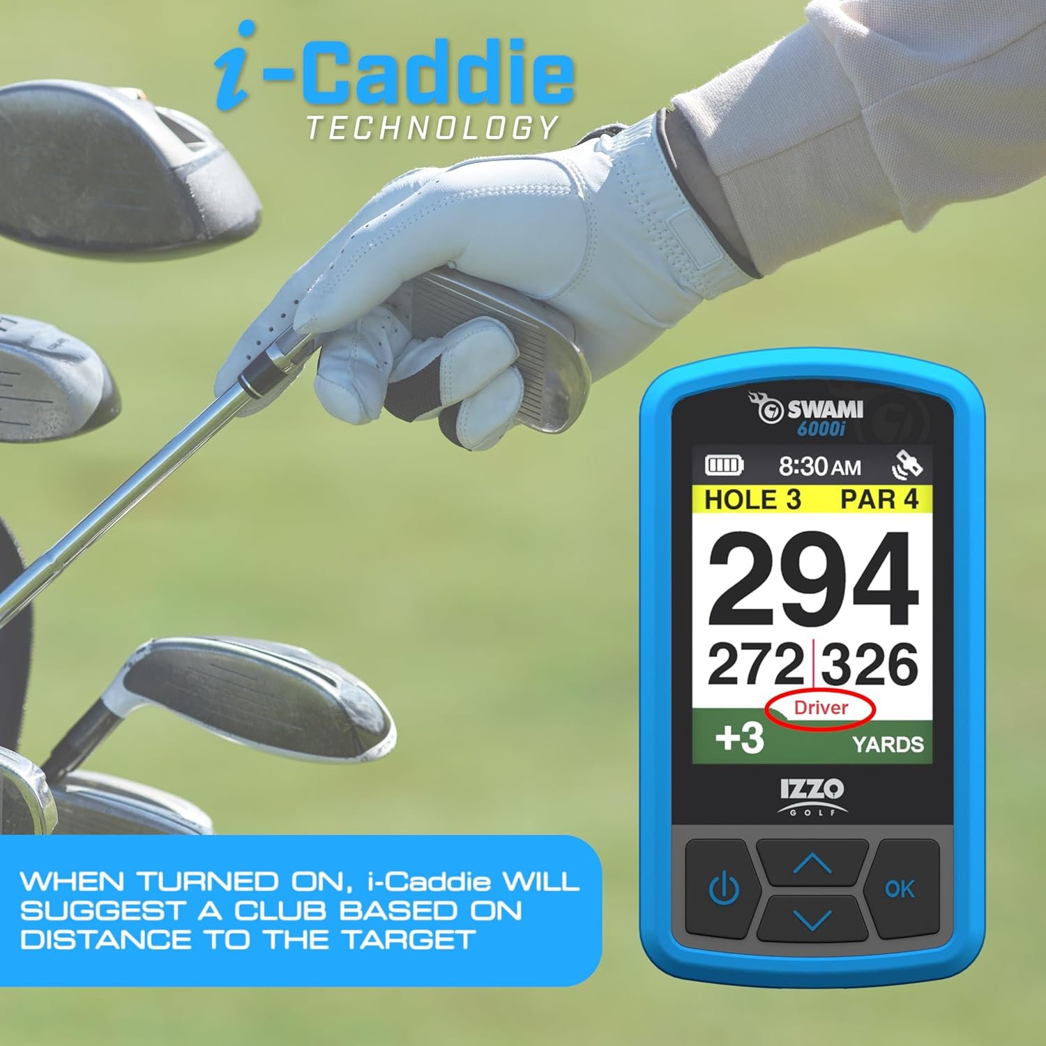 Izzo Swami 6000 Handheld Golf GPS Water-Resistant Color Display with 38,000 Course Maps  Scorekeeper
