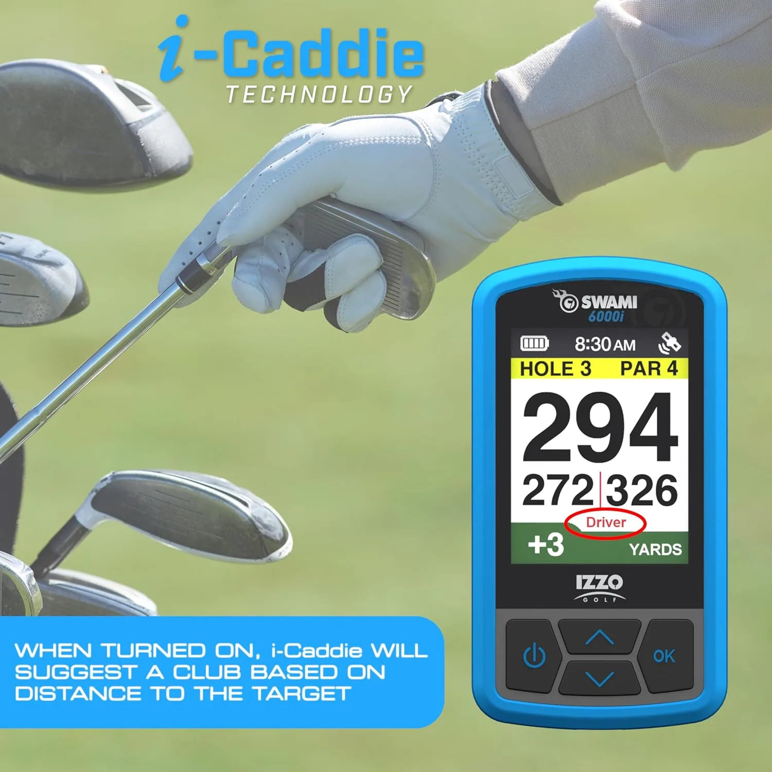 Izzo Swami 6000 Handheld Golf GPS Water-Resistant Color Display with 38,000 Course Maps Scorekeeper Izzo Swami 6000 Handheld Golf GPS Water-Resistant Color Display with 38,000 Course Maps Scorekeeper